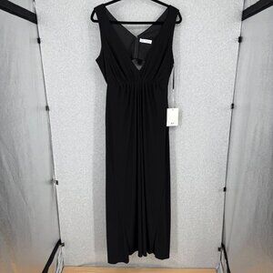 Mac Duggal Jersey V-Neck Cutout Gown Dress Size 20W Black Formal Dress Chic NEW